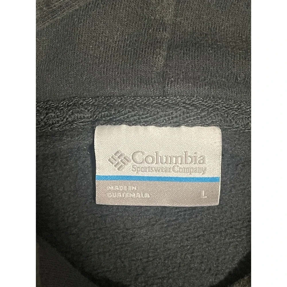 Columbia PHG Mens Hoodie Gray Blaze Orange Hunting Flag Graphic Size Large